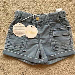 Chloé Girls Blue Corduroy Shorts